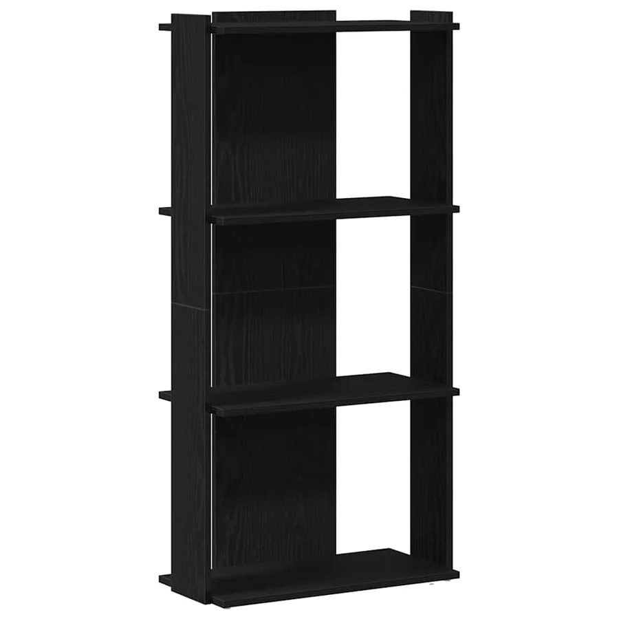 Bibliothèque à 3 niveaux noir 60x30x120 cm bois d'ingénierie - 2