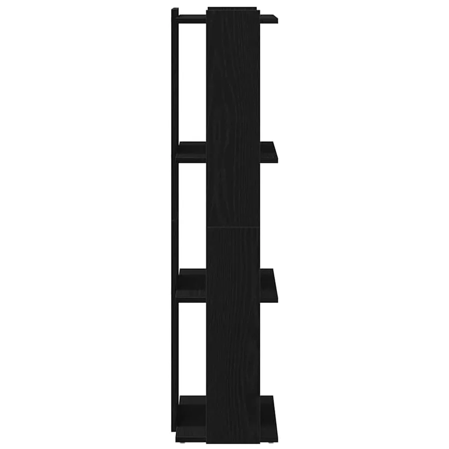 Bibliothèque à 3 niveaux noir 60x30x120 cm bois d'ingénierie - 5