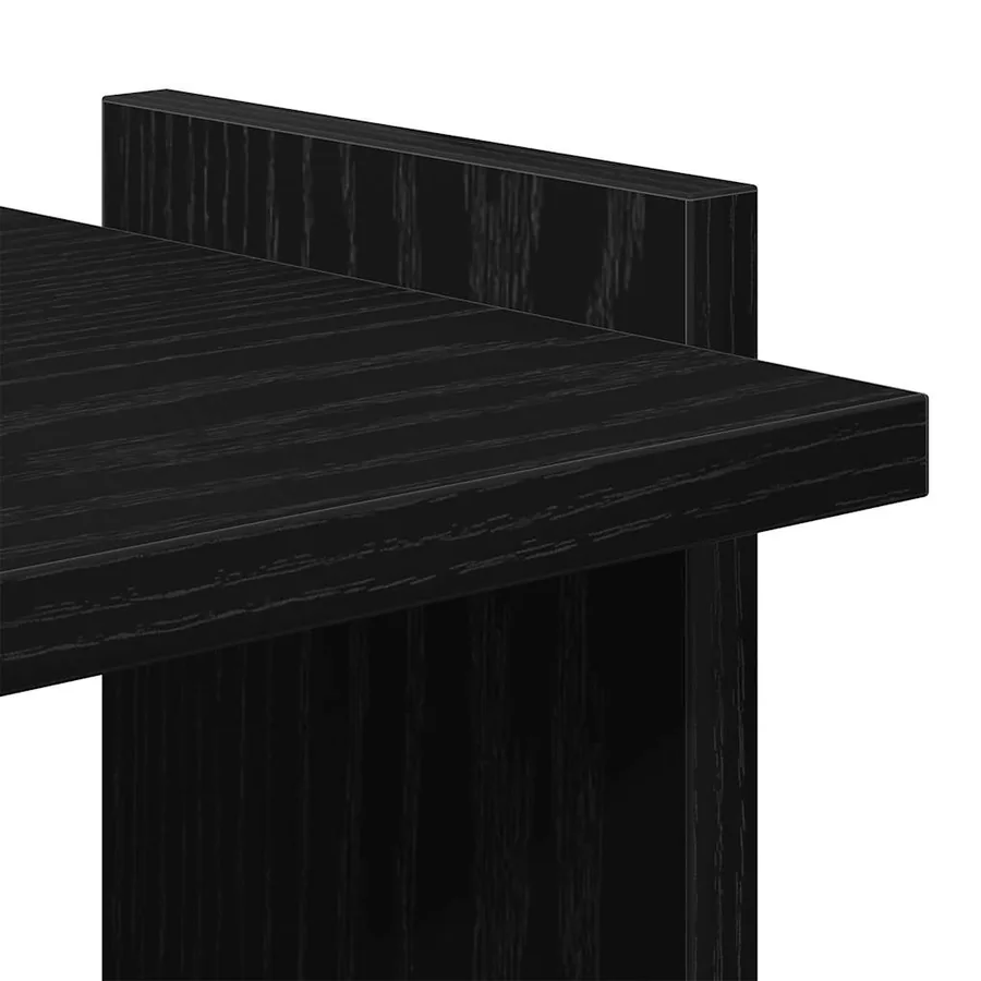 Bibliothèque à 3 niveaux noir 60x30x120 cm bois d'ingénierie - 7