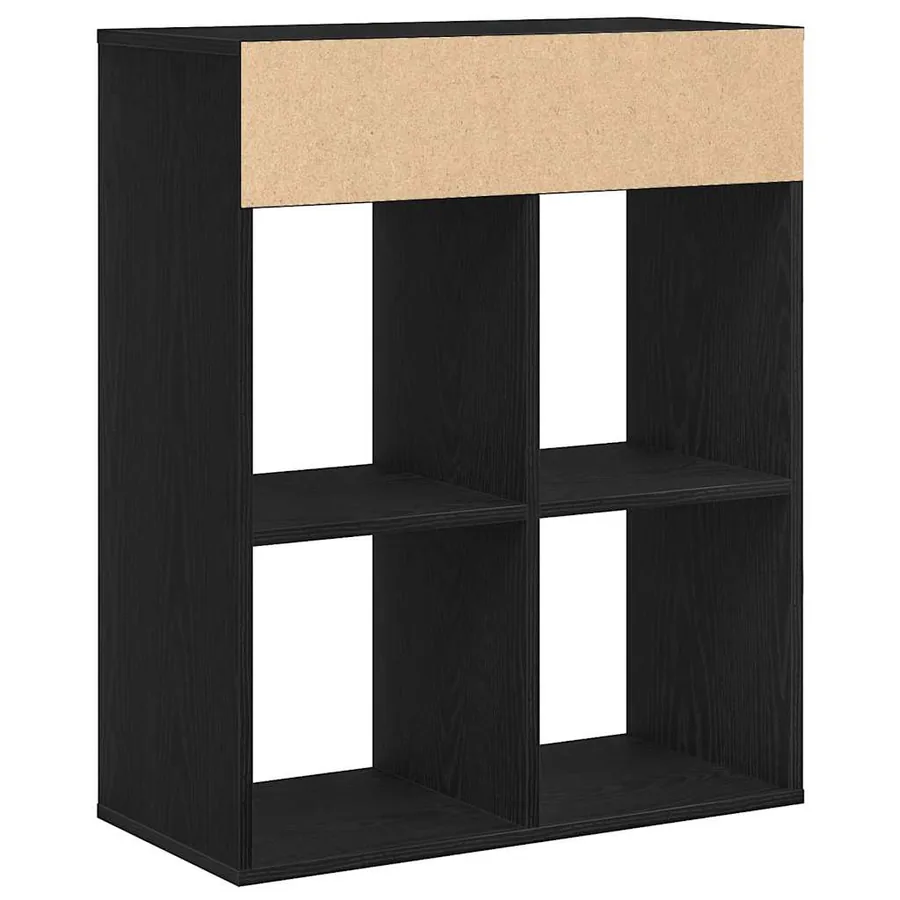 Bibliothèque noir 66x31x80 cm bois d'ingénierie - 6
