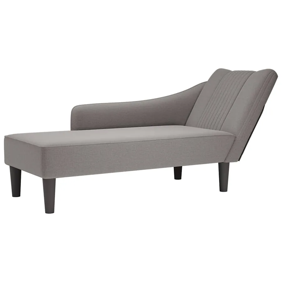 Fauteuil long avec accoudoir droit taupe tissu