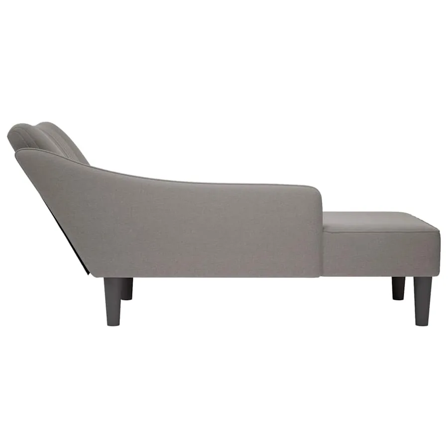 Fauteuil long avec accoudoir droit taupe tissu - 5