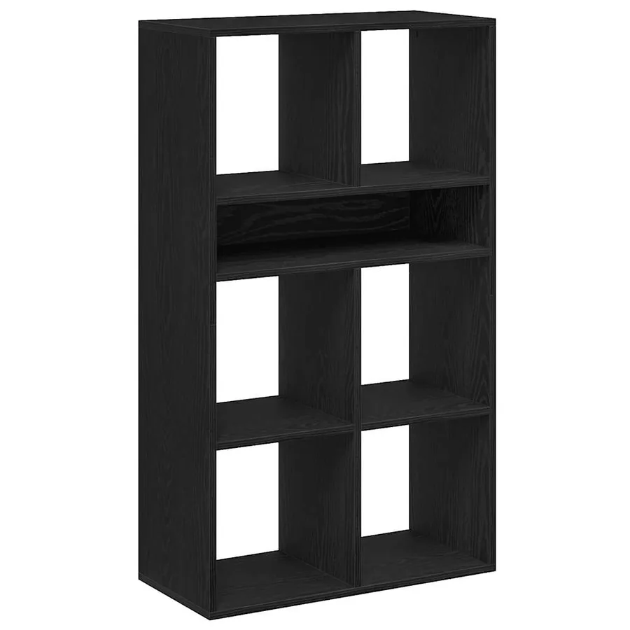 Bibliothèque noir 66x31x112 cm bois d'ingénierie - 2