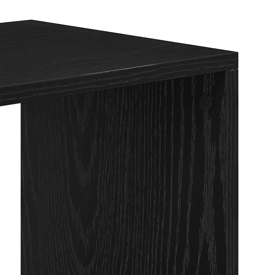 Bibliothèque noir 66x31x112 cm bois d'ingénierie - 7