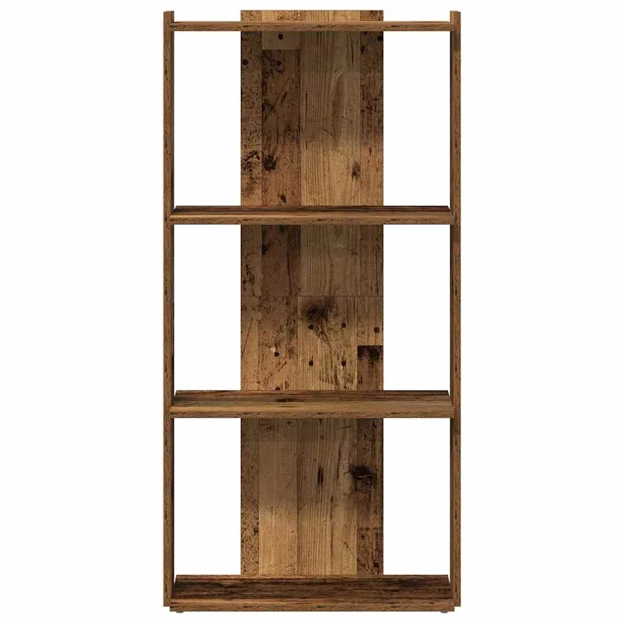 Bibliothèque à 3 niveaux vieux bois 60x30x120cm bois ingénierie - 4