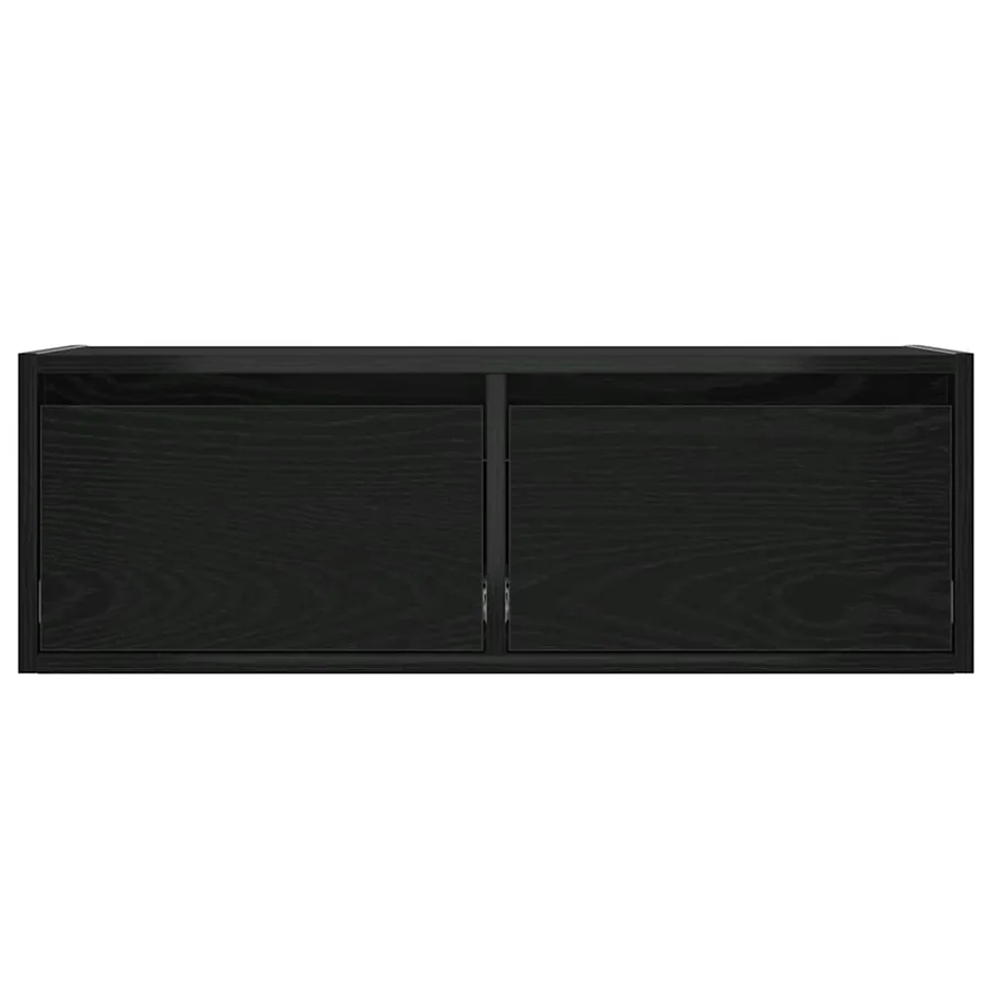 Meuble TV avec lumières LED chêne noir 75x35,5x25 cm - 7
