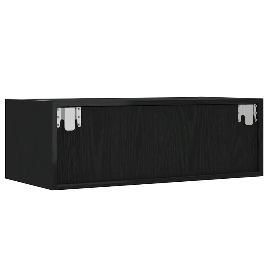 Meuble TV avec lumières LED chêne noir 75x35,5x25 cm - 9