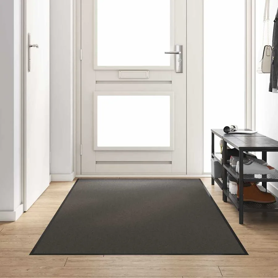 Tapis d'entrée Anthracite et noir 120 x 250 cm Polyamide et PVC