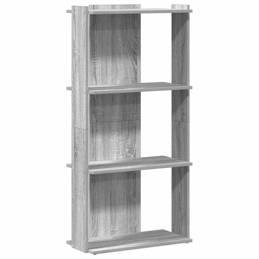 Bibliothèque à 3 niveaux sonoma gris 60x30x120 cm - 2