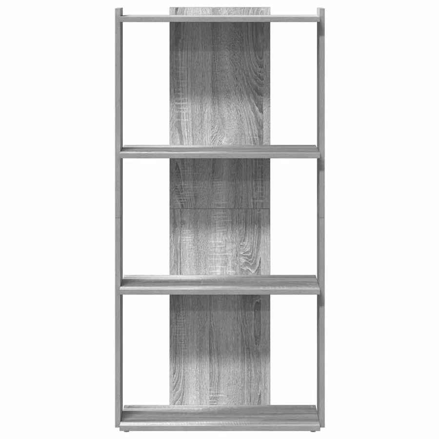 Bibliothèque à 3 niveaux sonoma gris 60x30x120 cm - 4