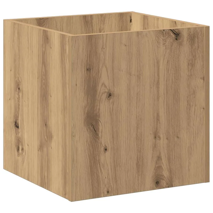 Jardinière chêne artisanal 40x40x40 cm bois d'ingénierie - 2