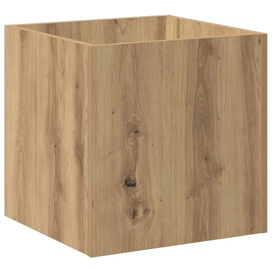 Jardinière chêne artisanal 40x40x40 cm bois d'ingénierie - 6