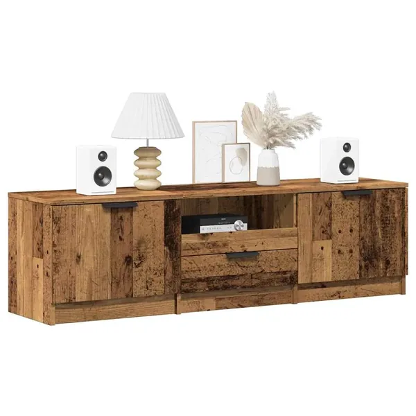 Meuble TV vieux bois 140x35x40 cm bois d'ingénierie