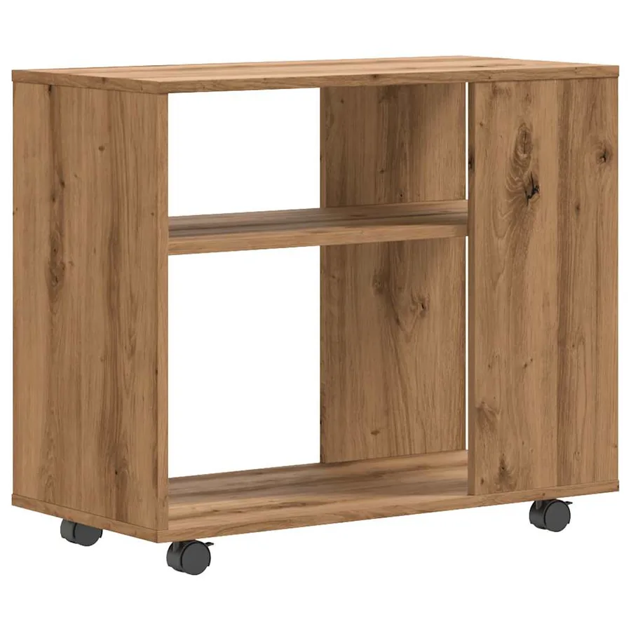 Table d'appoint chêne artisanal 70x35x55 cm bois d'ingénierie - 2