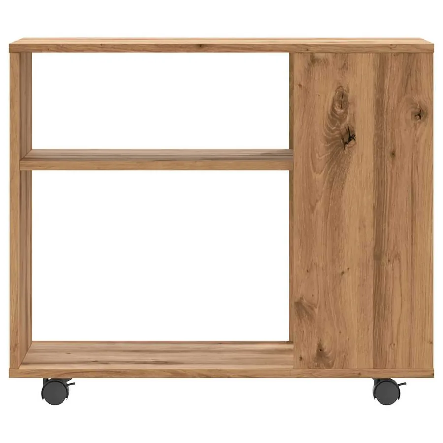 Table d'appoint chêne artisanal 70x35x55 cm bois d'ingénierie - 4