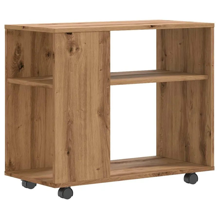 Table d'appoint chêne artisanal 70x35x55 cm bois d'ingénierie - 6