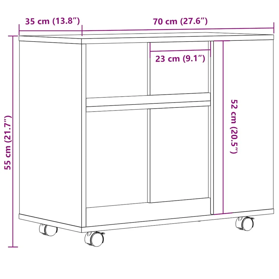 Table d'appoint chêne artisanal 70x35x55 cm bois d'ingénierie - 9