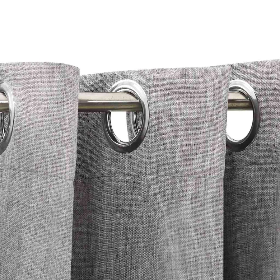 Rideaux occultants Aspect lin avec œillets 2 pcs Gris 140x245cm - 3