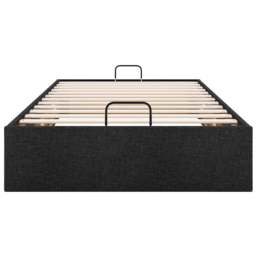Cadre de lit ottoman sans matelas noir 90x190 cm tissu - 7