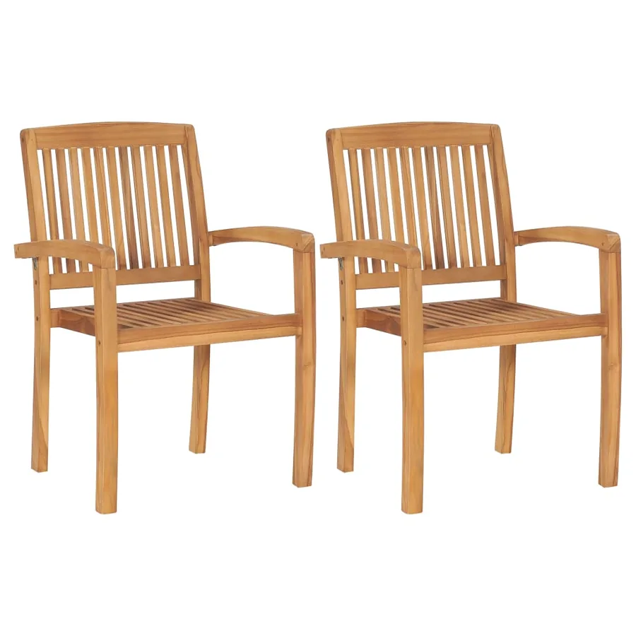 Chaises de jardin lot de 2 avec coussins vert vif Teck massif - 3