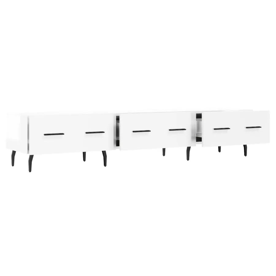 Meuble TV blanc brillant 150x36x30 cm bois d'ingénierie - 6