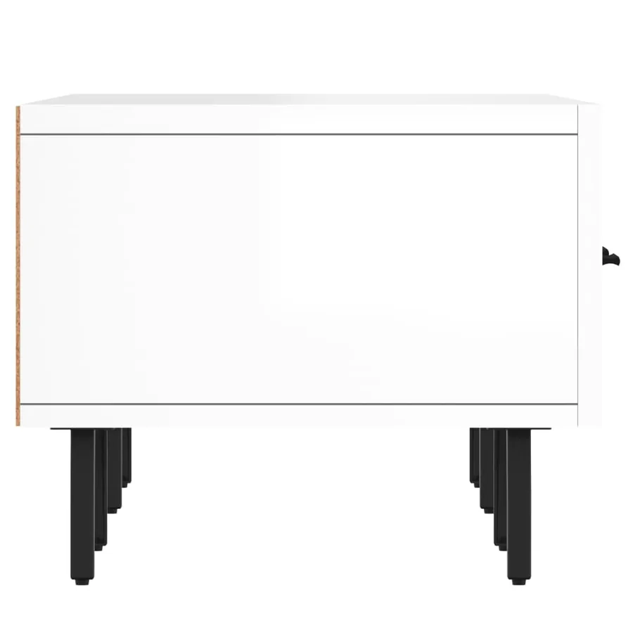 Meuble TV blanc brillant 150x36x30 cm bois d'ingénierie - 7
