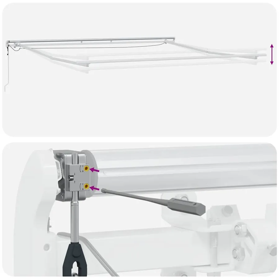 Cadre d'auvent Blanc 400 × 350 cm Aluminium - 13