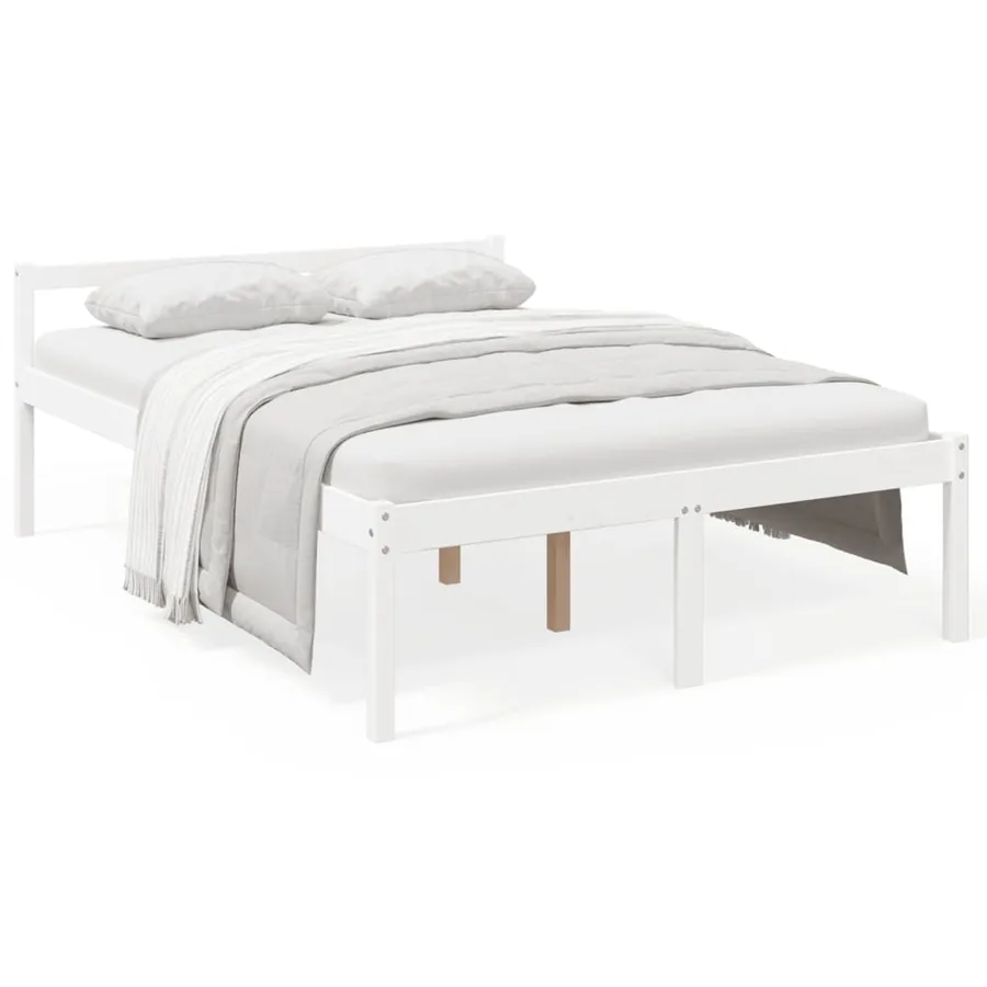Lit pour personne âgée sans matelas blanc 135x190 cm - 2