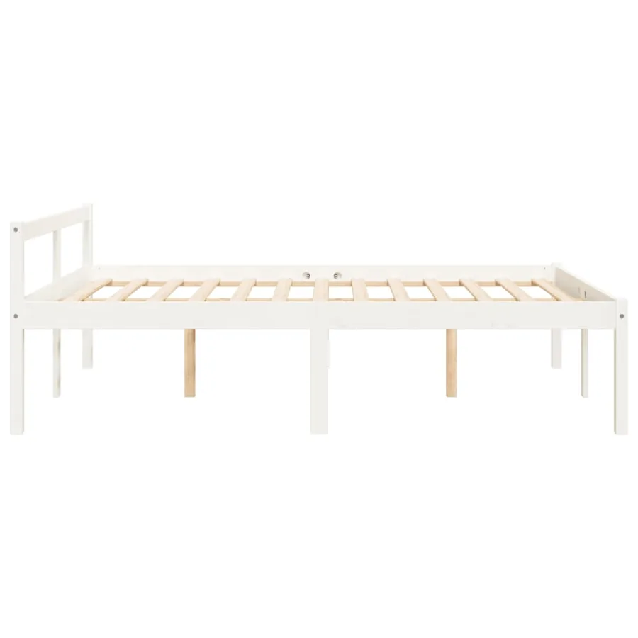 Lit pour personne âgée sans matelas blanc 135x190 cm - 5