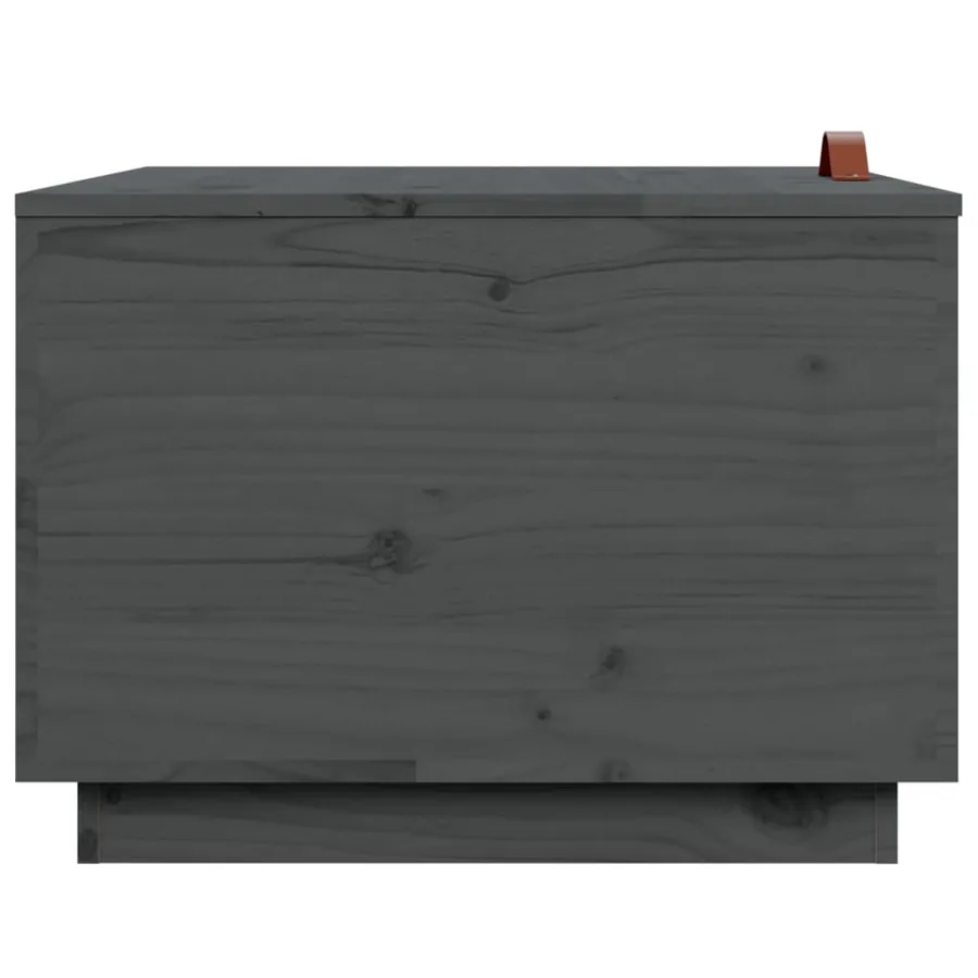 Boîtes de rangement et couvercles 3 pcs Gris Bois massif de pin - 8