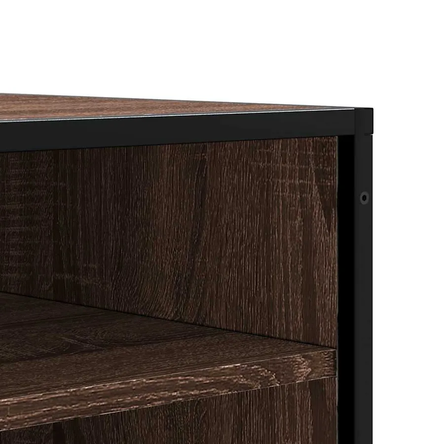 Banc à chaussures chêne marron bois d'ingénierie et métal - 7