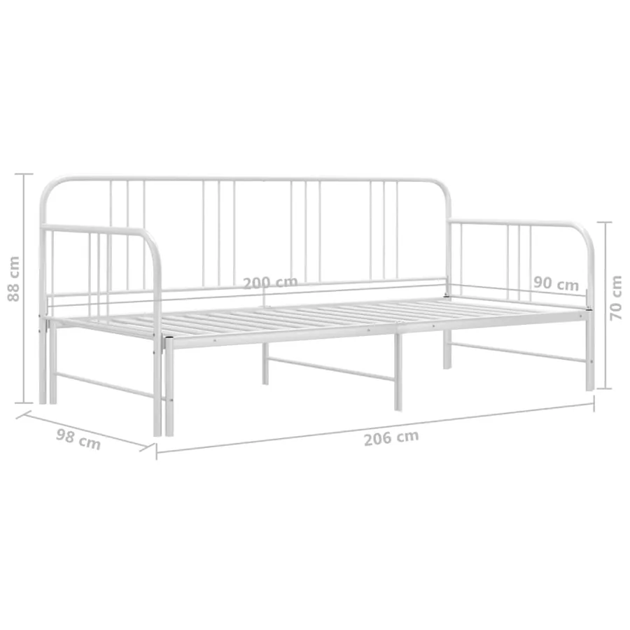 Cadre de canapé-lit extensible sans matelas blanc 90x200 cm - 11