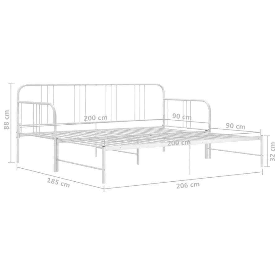 Cadre de canapé-lit extensible sans matelas blanc 90x200 cm - 12