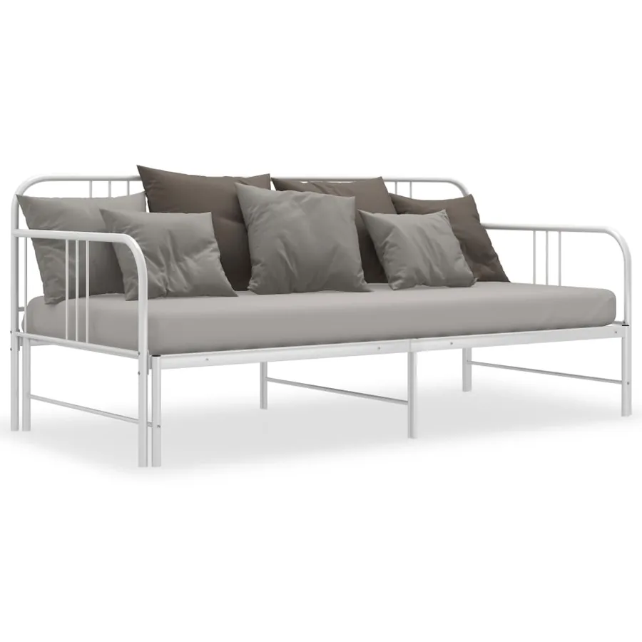 Cadre de canapé-lit extensible sans matelas blanc 90x200 cm - 6