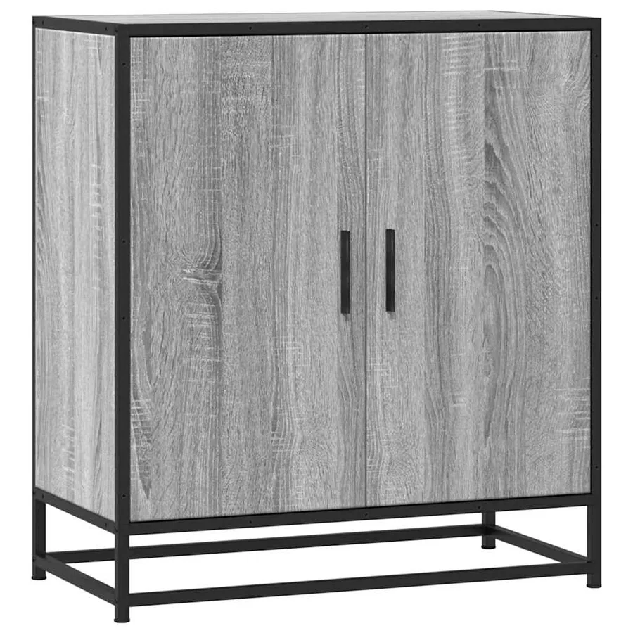 Buffet sonoma gris 68x35x76 cm bois d'ingénierie et métal - 2