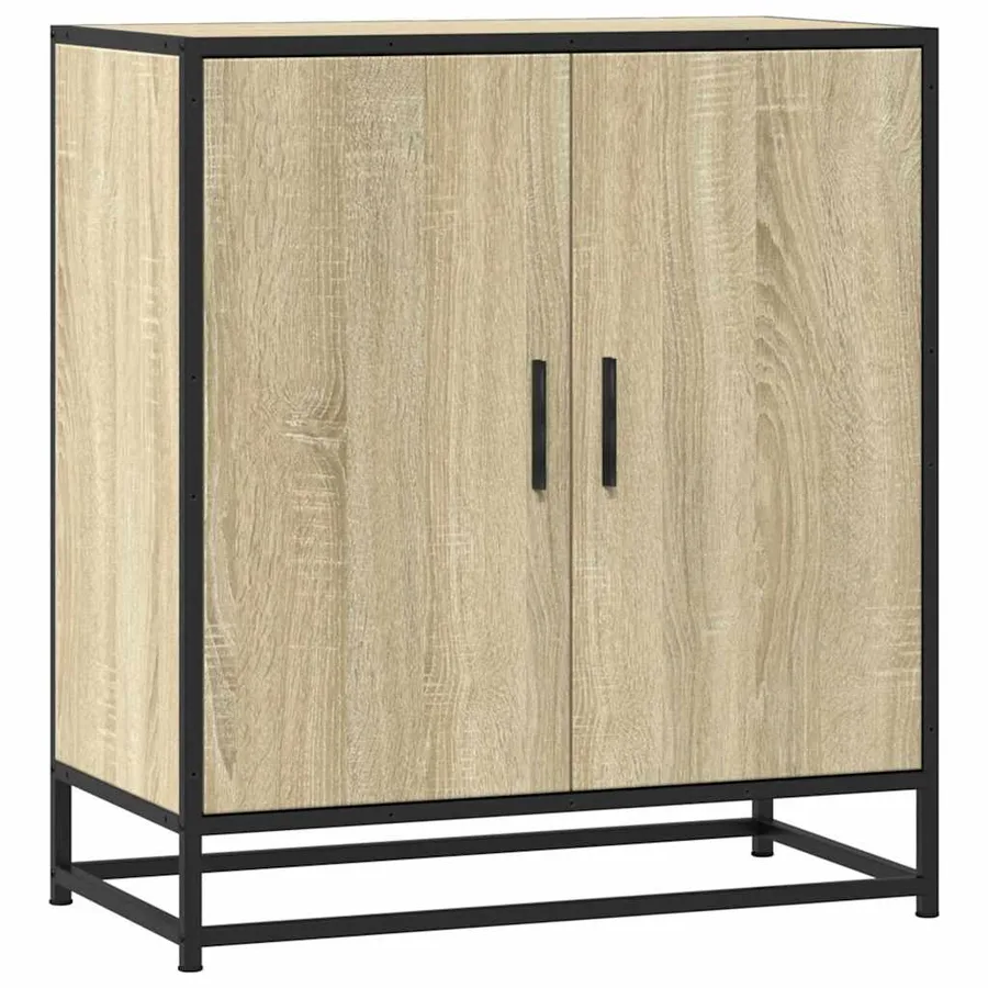 Buffet chêne sonoma 68x35x76 cm bois d'ingénierie et métal - 2