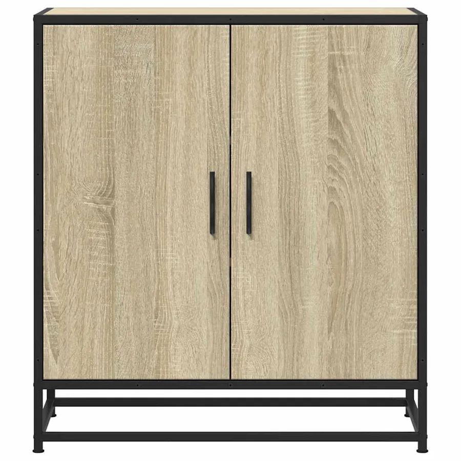 Buffet chêne sonoma 68x35x76 cm bois d'ingénierie et métal - 4