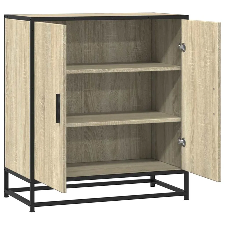Buffet chêne sonoma 68x35x76 cm bois d'ingénierie et métal - 5