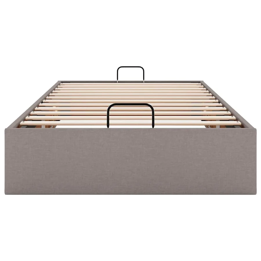 Cadre de lit ottoman sans matelas taupe 80x200 cm tissu - 7