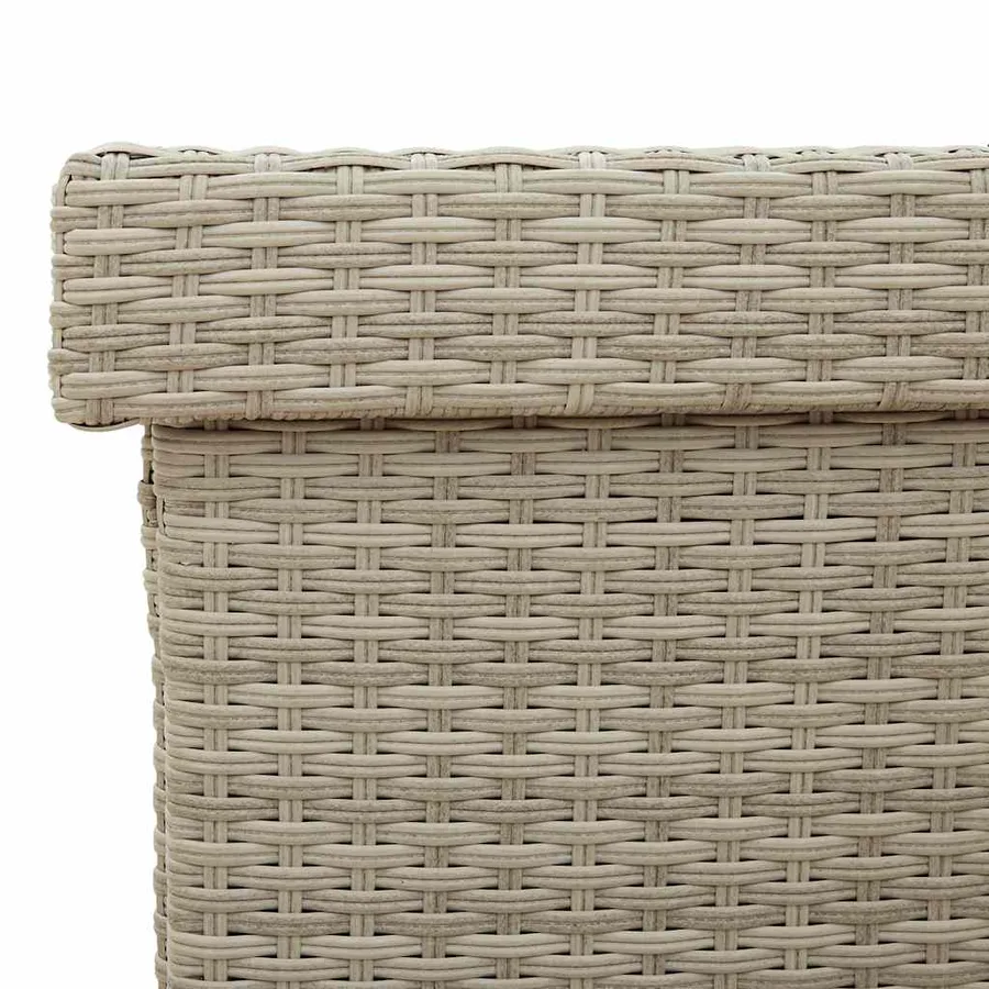 Boîte de rangement de jardin et roues gris clair résine tressée - 10