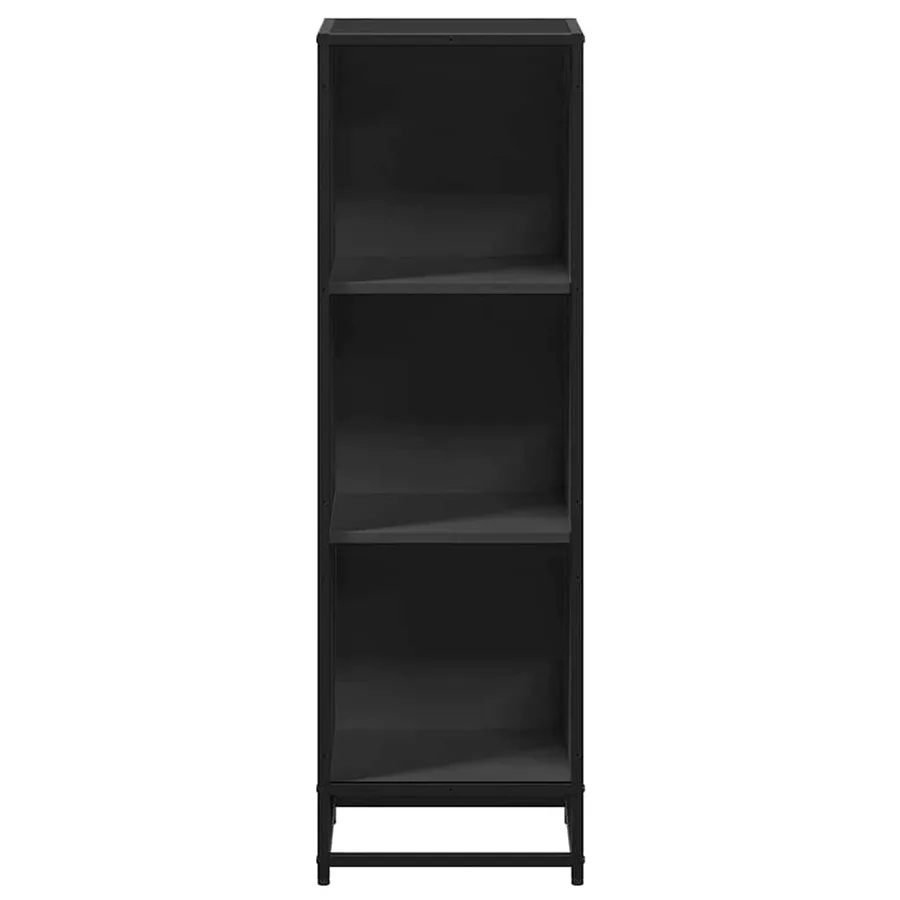 Bibliothèque noir 33,5x33x107,5 cm bois d'ingénierie - 4