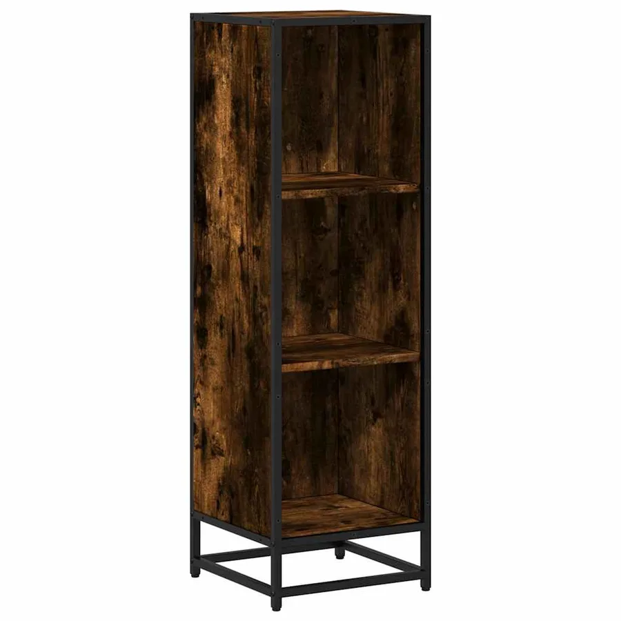 Bibliothèque chêne fumé 33,5x33x107,5 cm bois d'ingénierie - 2