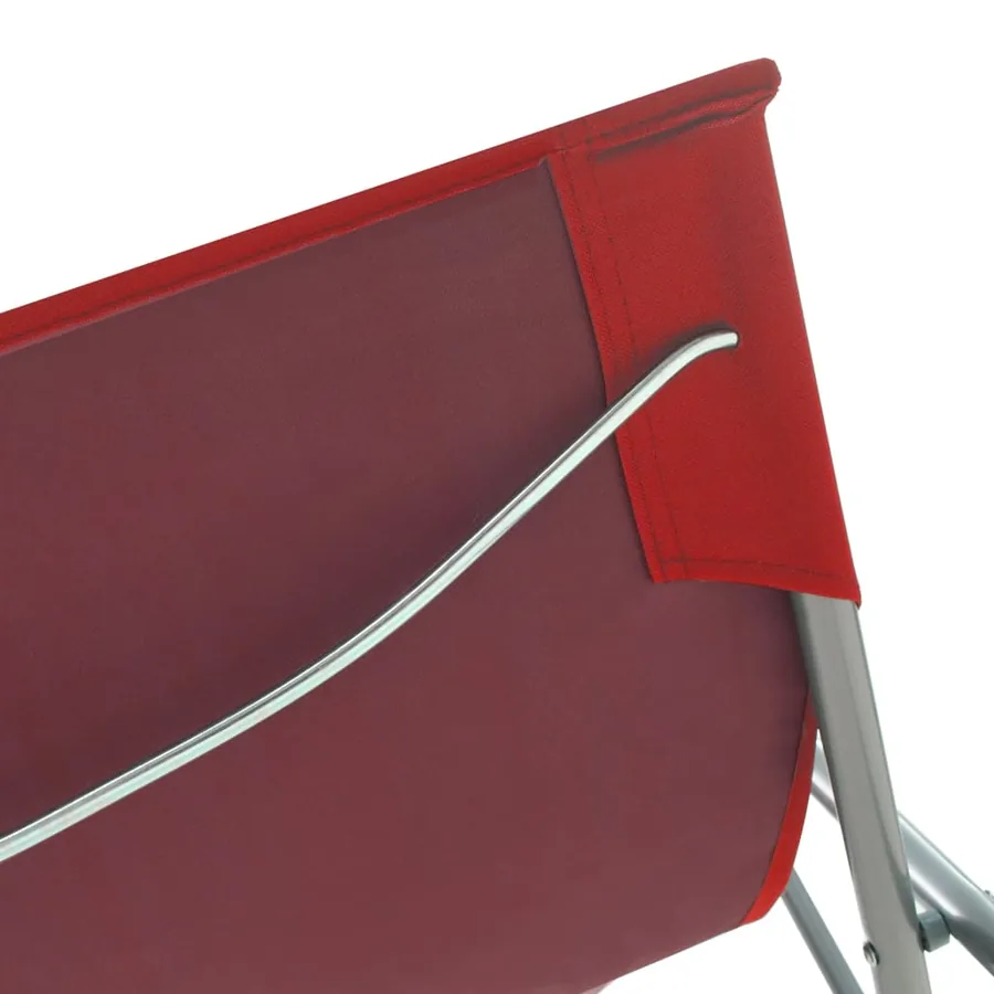 Chaises de plage pliables lot de 2 Acier et tissu oxford Rouge - 7
