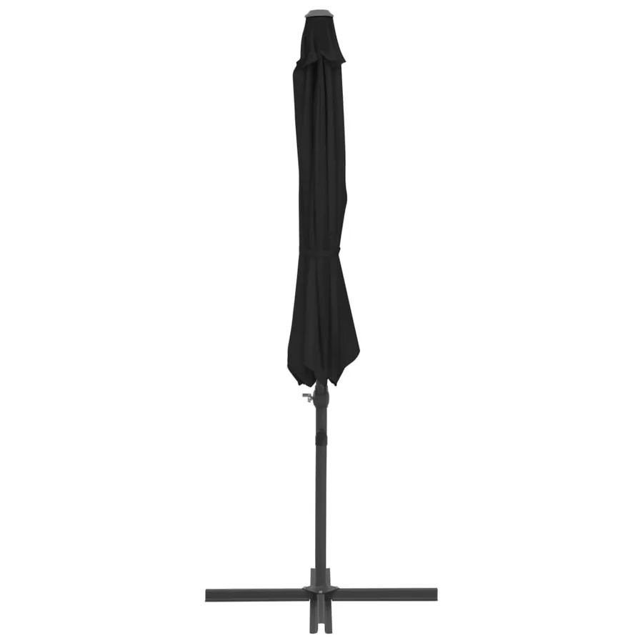 Parasol de jardin en porte-à-faux avec mât en acier noir 300 cm - 4
