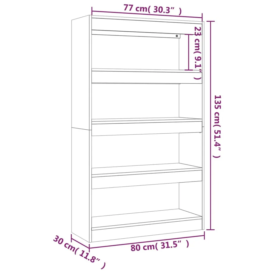 Bibliothèque/Séparateur de pièce Chêne marron Bois d'ingénierie - 7