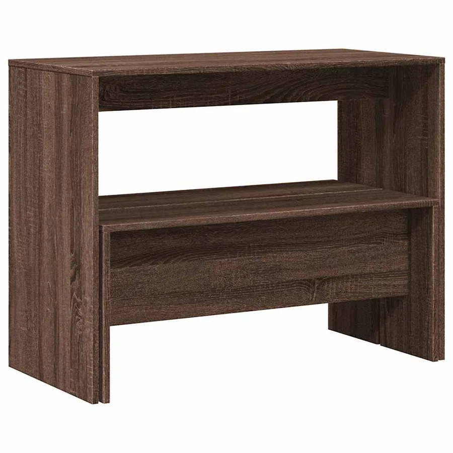 Ensemble table à manger et bancs 3 pcs bois d'ingénierie - 7