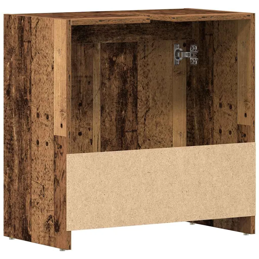 Armoire lavabo de salle de bain vieux bois 60x33x60 cm - 8
