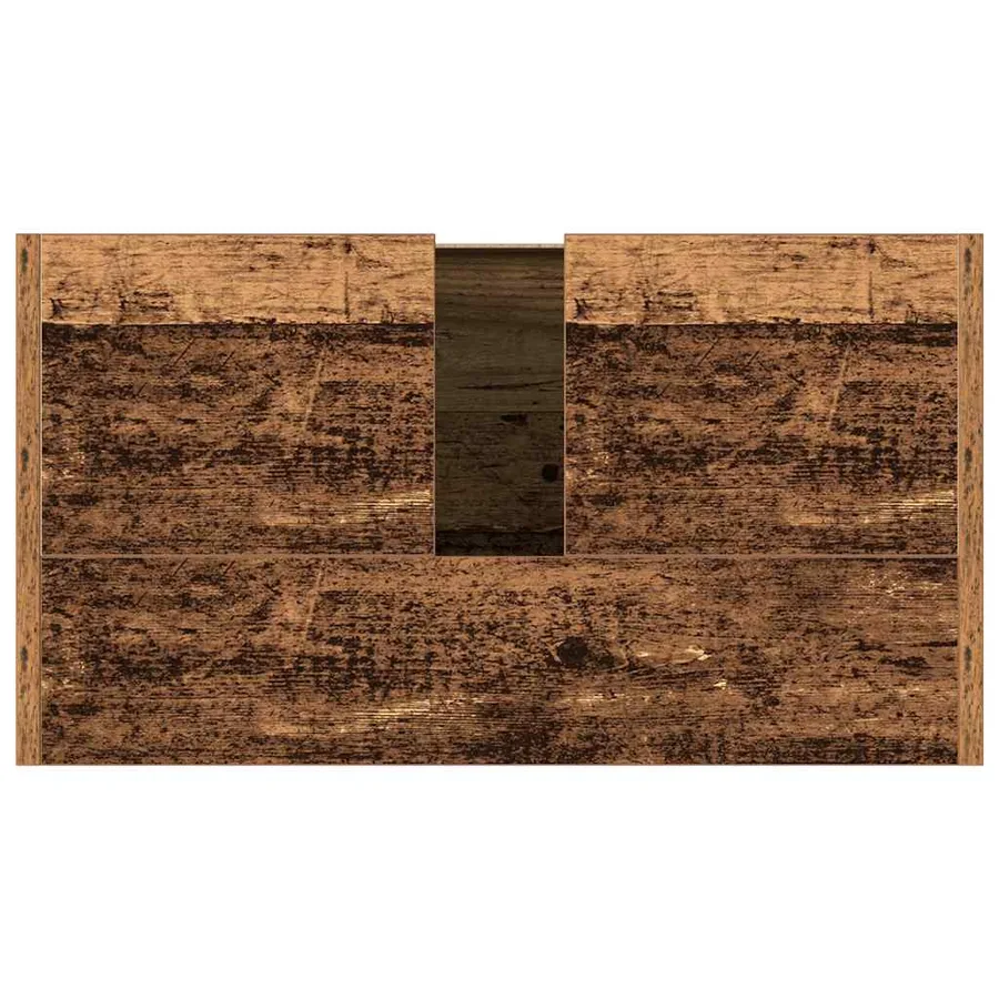 Armoire lavabo de salle de bain vieux bois 60x33x60 cm - 9
