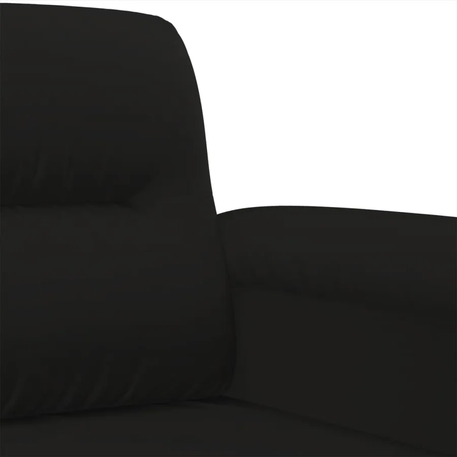 Ensemble de canapés 4 pcs avec coussins Noir Tissu microfibre - 8