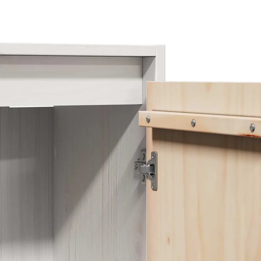 Armoire murale Blanc 30x30x100 cm Bois de pin massif - 9